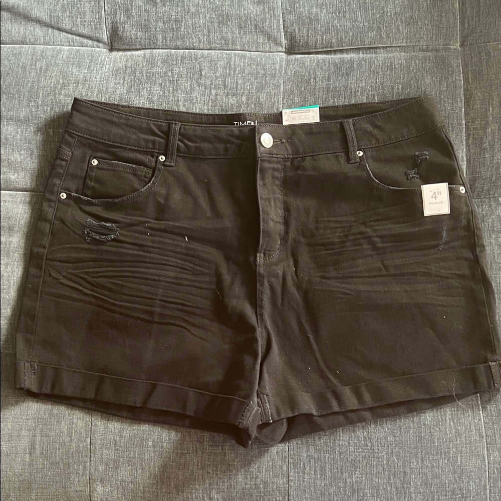 Time and Tru Black Mid-Rise Jean Short